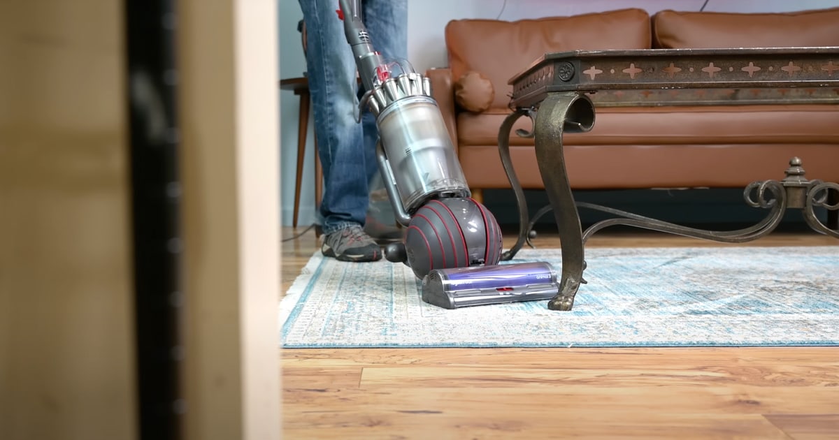Cleaning an area rug with the Dyson Ball Animal 3 upright