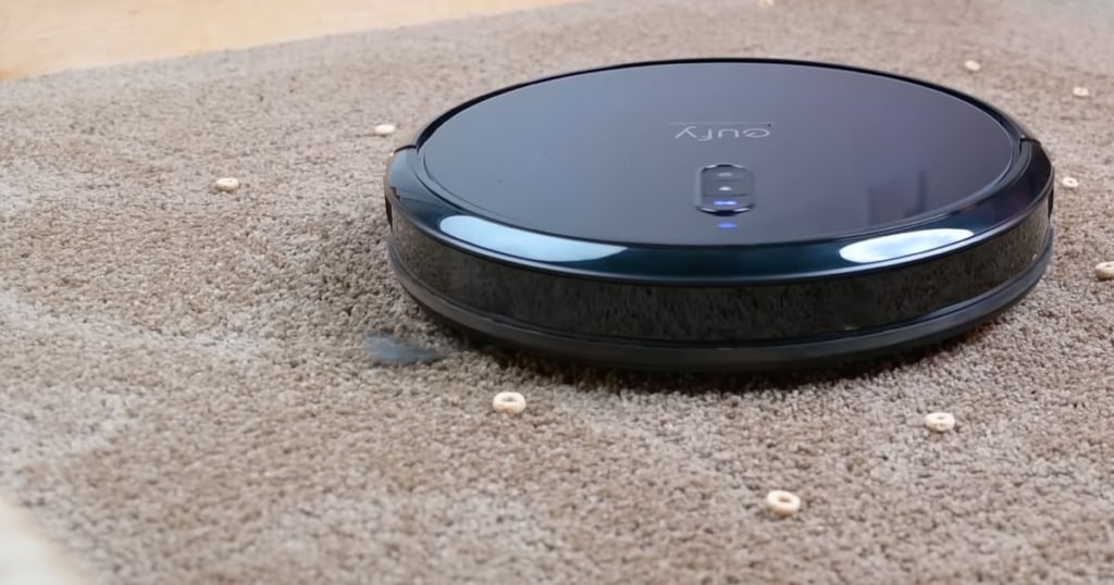 Testing the Eufy G30s debris pickup on carpeting