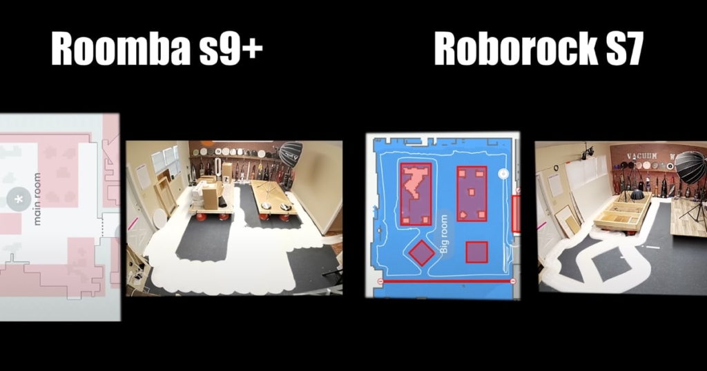 iRobot Roomba s9+ срещу Roborock S7+ • Вакуумни войни 9 Тестване на навигация - iRobot Roomba s9 plus срещу Roborock S7 plus