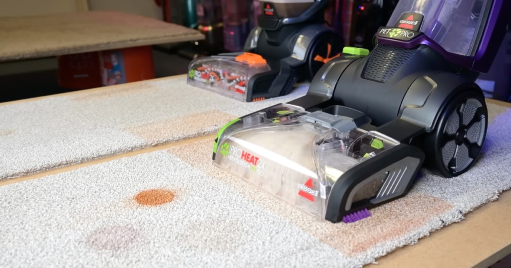 Testing Bissell Carpet Cleaners Stain Pickup Side-by-Side