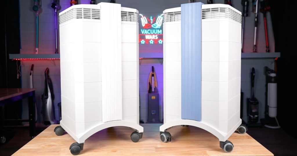 The IQAir HealthPro Plus and IQAir GC MultiGas side-by-side